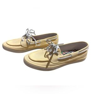 Sperry Yellow Flats with White Laces